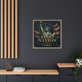 One Nation Matte Canvas Print — Patriotic Statue of Liberty Framed Wall Art Canvas Printify 