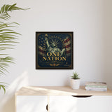 One Nation Matte Canvas Print — Patriotic Statue of Liberty Framed Wall Art Canvas Printify 