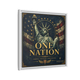 One Nation Matte Canvas Print — Patriotic Statue of Liberty Framed Wall Art Canvas Printify 