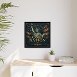 One Nation Matte Canvas Print — Patriotic Statue of Liberty Framed Wall Art Canvas Printify 