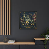 One Nation Matte Canvas Print — Patriotic Statue of Liberty Framed Wall Art Canvas Printify 