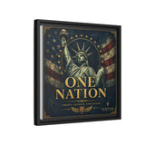 One Nation Matte Canvas Print — Patriotic Statue of Liberty Framed Wall Art Canvas Printify 