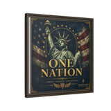 One Nation Matte Canvas Print — Patriotic Statue of Liberty Framed Wall Art Canvas Printify 
