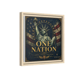 One Nation Matte Canvas Print — Patriotic Statue of Liberty Framed Wall Art Canvas Printify 