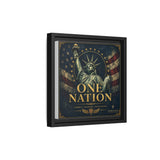 One Nation Matte Canvas Print — Patriotic Statue of Liberty Framed Wall Art Canvas Printify 