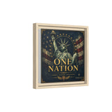 One Nation Matte Canvas Print — Patriotic Statue of Liberty Framed Wall Art Canvas Printify 