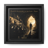 Plato's Cave Framed Canvas – Classical Philosophy Wall Art in Black