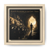 Plato's Cave Framed Canvas – Classical Philosophy Wall Art in Natural