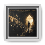 Plato's Cave Framed Canvas – Classical Philosophy Wall Art in White