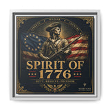 Spirit of 1776 Matte Canvas Framed Wall Art — Patriotic Revolutionary War Decor Canvas Printify 12″ x 12″ 1.25" White