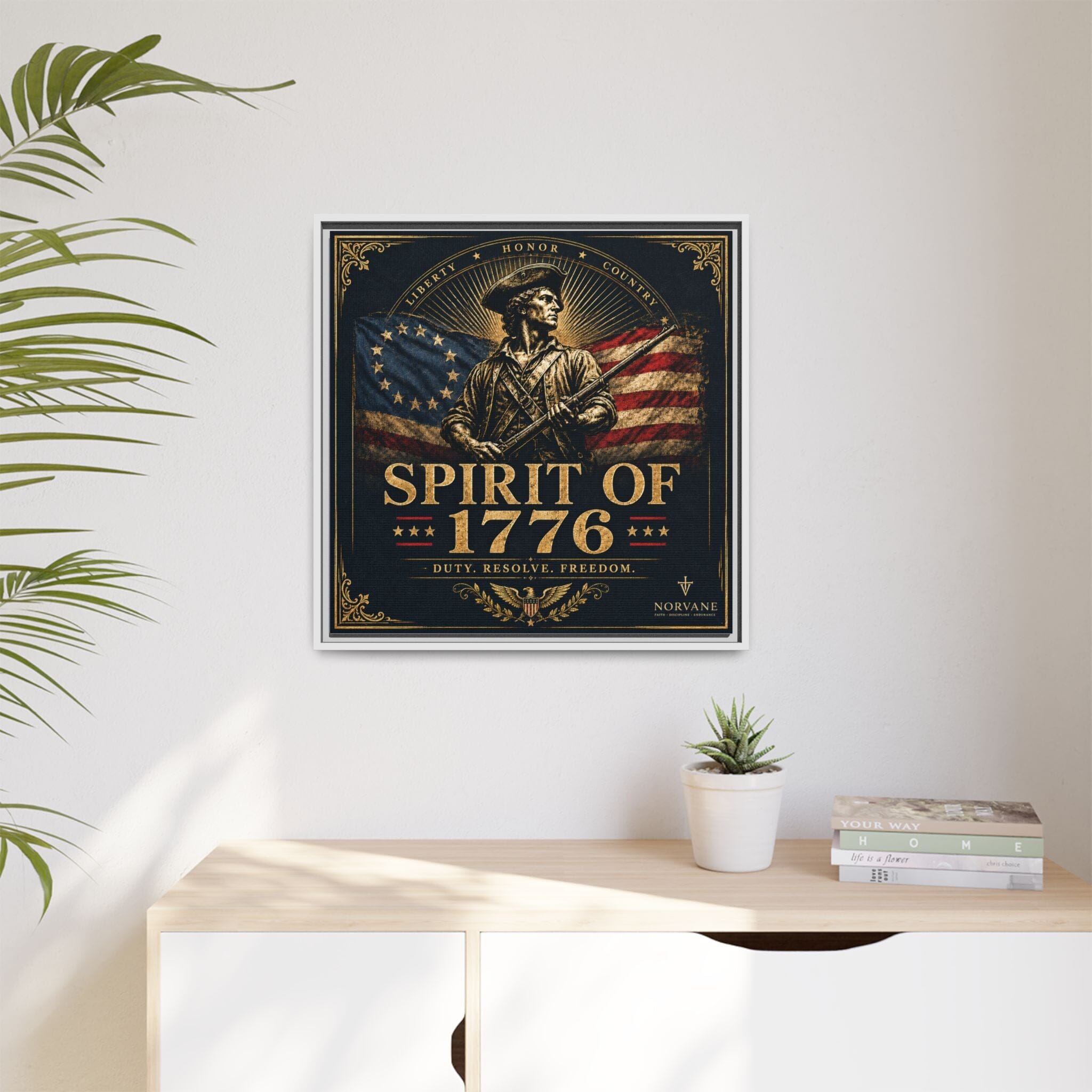 Spirit of 1776 Matte Canvas Framed Wall Art — Patriotic Revolutionary War Decor Canvas Printify 