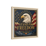 Stand for Freedom Framed Canvas Wall Art — Patriotic Eagle American Flag Decor Canvas Printify 