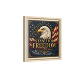 Stand for Freedom Framed Canvas Wall Art — Patriotic Eagle American Flag Decor Canvas Printify 