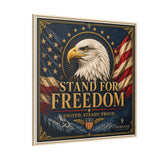 Stand for Freedom Framed Canvas Wall Art — Patriotic Eagle American Flag Decor Canvas Printify 