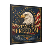 Stand for Freedom Framed Canvas Wall Art — Patriotic Eagle American Flag Decor Canvas Printify 