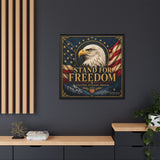 Stand for Freedom Framed Canvas Wall Art — Patriotic Eagle American Flag Decor Canvas Printify 