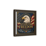 Stand for Freedom Framed Canvas Wall Art — Patriotic Eagle American Flag Decor Canvas Printify 