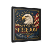 Stand for Freedom Framed Canvas Wall Art — Patriotic Eagle American Flag Decor Canvas Printify 