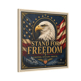 Stand for Freedom Framed Canvas Wall Art — Patriotic Eagle American Flag Decor Canvas Printify 