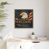 Stand for Freedom Framed Canvas Wall Art — Patriotic Eagle American Flag Decor Canvas Printify 