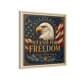 Stand for Freedom Framed Canvas Wall Art — Patriotic Eagle American Flag Decor Canvas Printify 