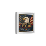 Stand for Freedom Framed Canvas Wall Art — Patriotic Eagle American Flag Decor Canvas Printify 