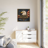 Stand for Freedom Framed Canvas Wall Art — Patriotic Eagle American Flag Decor Canvas Printify 