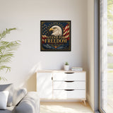 Stand for Freedom Framed Canvas Wall Art — Patriotic Eagle American Flag Decor Canvas Printify 