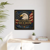 Stand for Freedom Framed Canvas Wall Art — Patriotic Eagle American Flag Decor Canvas Printify 