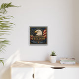 Stand for Freedom Framed Canvas Wall Art — Patriotic Eagle American Flag Decor Canvas Printify 