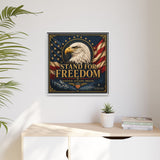 Stand for Freedom Framed Canvas Wall Art — Patriotic Eagle American Flag Decor Canvas Printify 