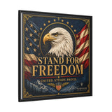 Stand for Freedom Framed Canvas Wall Art — Patriotic Eagle American Flag Decor Canvas Printify 