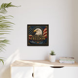 Stand for Freedom Framed Canvas Wall Art — Patriotic Eagle American Flag Decor Canvas Printify 