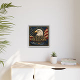 Stand for Freedom Framed Canvas Wall Art — Patriotic Eagle American Flag Decor Canvas Printify 