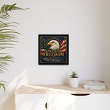 Stand for Freedom Framed Canvas Wall Art — Patriotic Eagle American Flag Decor Canvas Printify 