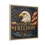 Stand for Freedom Framed Canvas Wall Art — Patriotic Eagle American Flag Decor Canvas Printify 