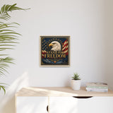 Stand for Freedom Framed Canvas Wall Art — Patriotic Eagle American Flag Decor Canvas Printify 