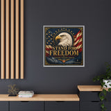 Stand for Freedom Framed Canvas Wall Art — Patriotic Eagle American Flag Decor Canvas Printify 