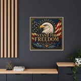 Stand for Freedom Framed Canvas Wall Art — Patriotic Eagle American Flag Decor Canvas Printify 
