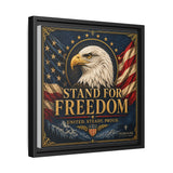 Stand for Freedom Framed Canvas Wall Art — Patriotic Eagle American Flag Decor Canvas Printify 