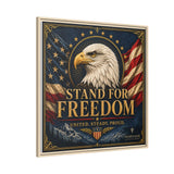 Stand for Freedom Framed Canvas Wall Art — Patriotic Eagle American Flag Decor Canvas Printify 