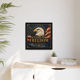 Stand for Freedom Framed Canvas Wall Art — Patriotic Eagle American Flag Decor Canvas Printify 