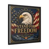Stand for Freedom Framed Canvas Wall Art — Patriotic Eagle American Flag Decor Canvas Printify 