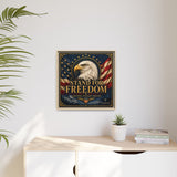 Stand for Freedom Framed Canvas Wall Art — Patriotic Eagle American Flag Decor Canvas Printify 