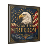 Stand for Freedom Framed Canvas Wall Art — Patriotic Eagle American Flag Decor Canvas Printify 