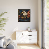 Stand for Freedom Framed Canvas Wall Art — Patriotic Eagle American Flag Decor Canvas Printify 