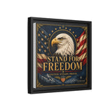 Stand for Freedom Framed Canvas Wall Art — Patriotic Eagle American Flag Decor Canvas Printify 