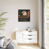 Stand for Freedom Framed Canvas Wall Art — Patriotic Eagle American Flag Decor Canvas Printify 