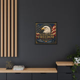 Stand for Freedom Framed Canvas Wall Art — Patriotic Eagle American Flag Decor Canvas Printify 