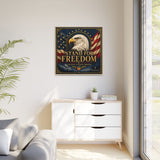 Stand for Freedom Framed Canvas Wall Art — Patriotic Eagle American Flag Decor Canvas Printify 